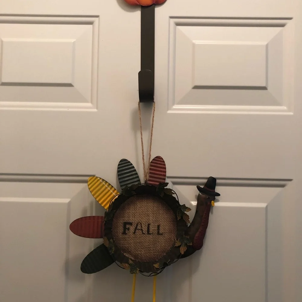Halloween decorations pumpkin wreath and turkey for your door fun colors